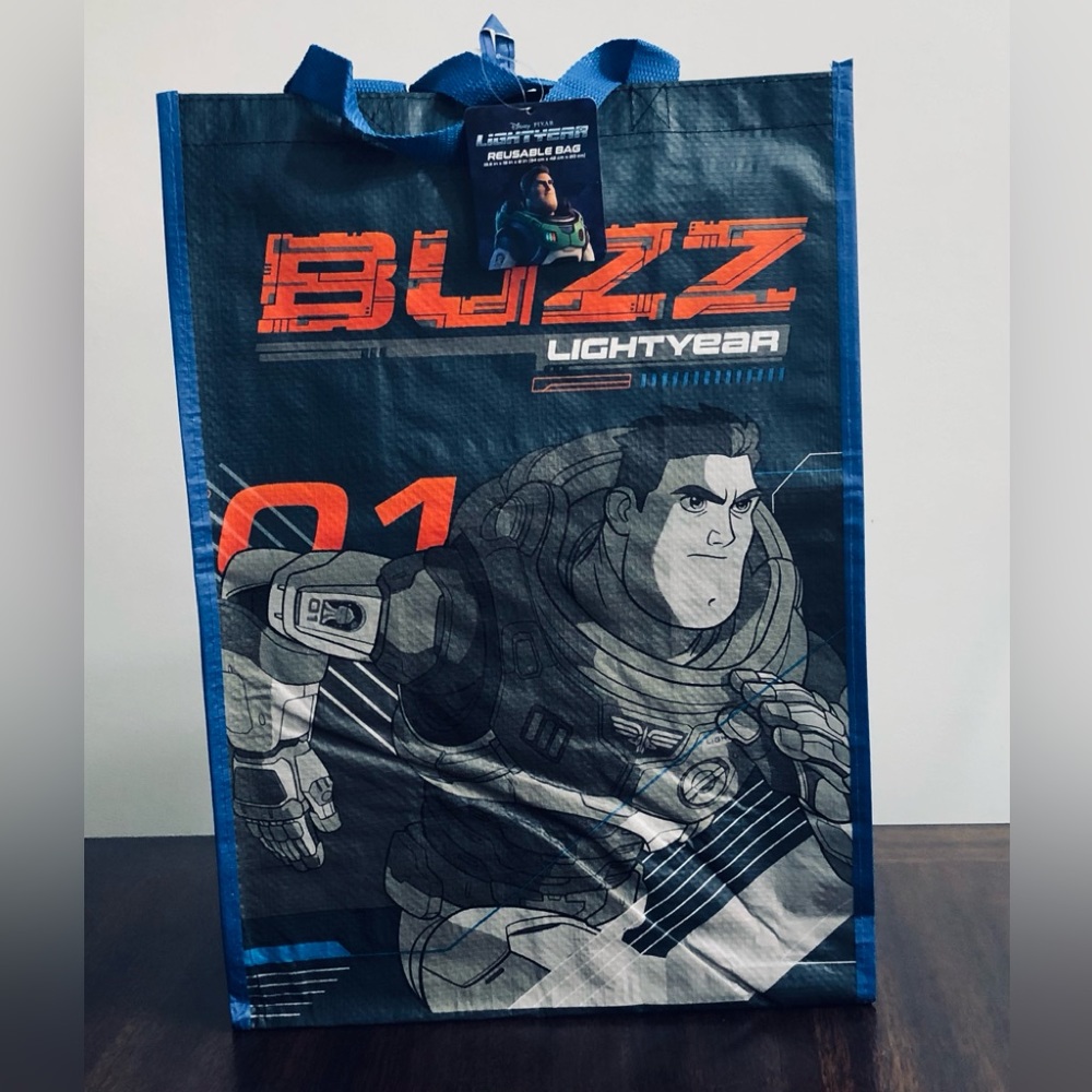 Disney  Pixar LightYear Reusable bag: Buzz 01 graphic black. 13.5in X 19in X 8in